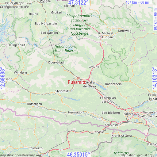 Pusarnitz on map