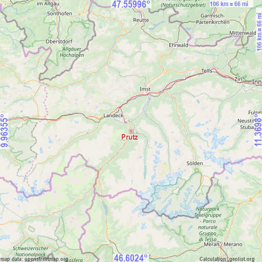 Prutz on map