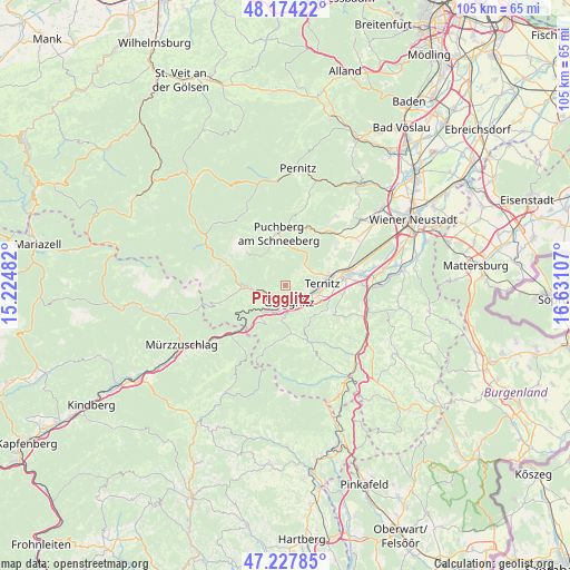 Prigglitz on map