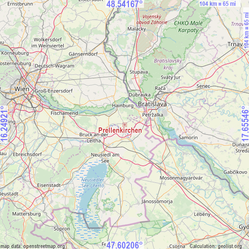 Prellenkirchen on map