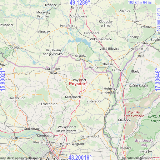 Poysdorf on map