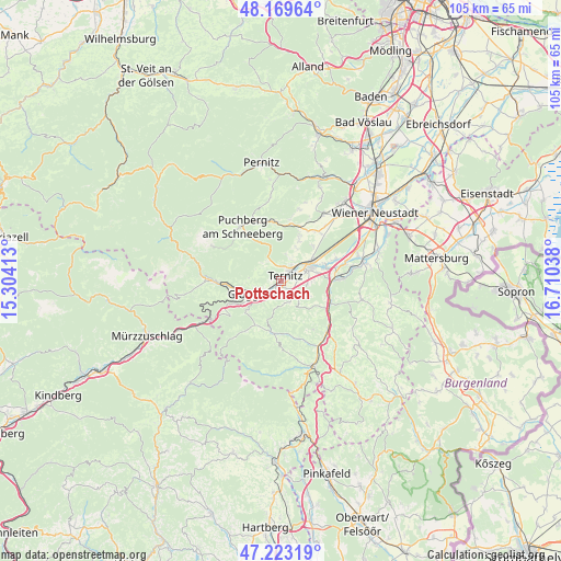 Pottschach on map