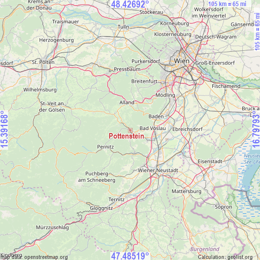 Pottenstein on map