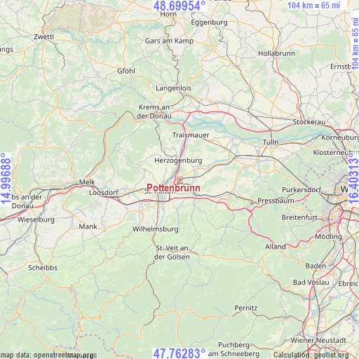 Pottenbrunn on map