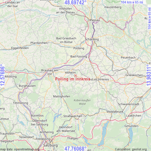 Polling im Innkreis on map