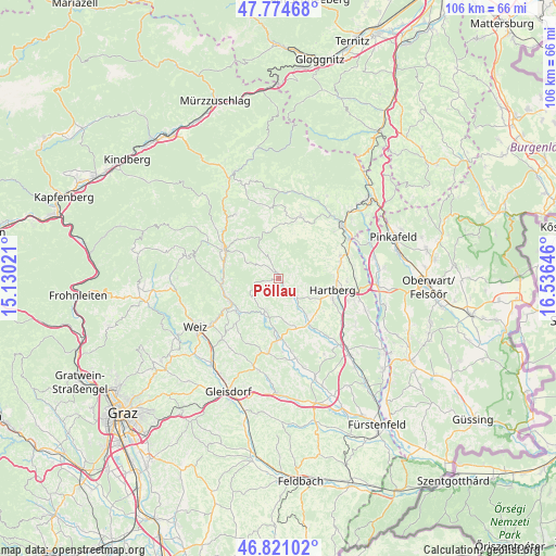 Pöllau on map