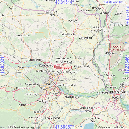 Pillichsdorf on map