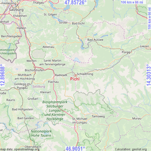 Pichl on map