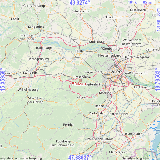Pfalzau on map