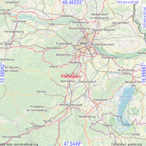 Pfaffstätten on map