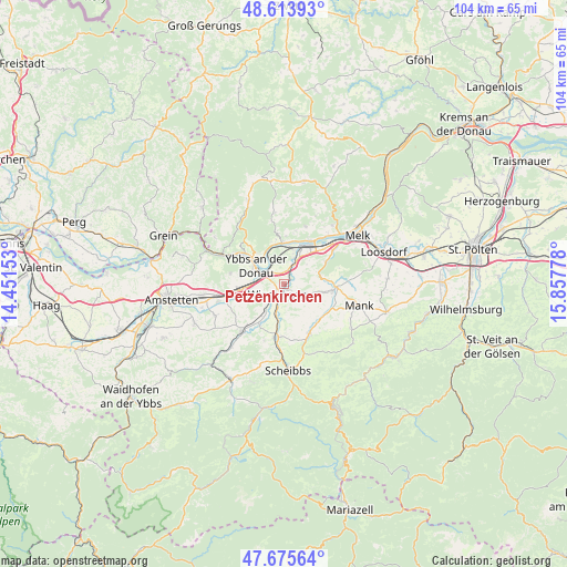 Petzenkirchen on map
