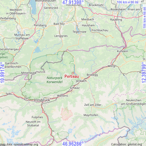 Pertisau on map