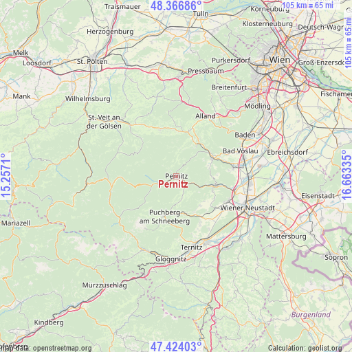 Pernitz on map