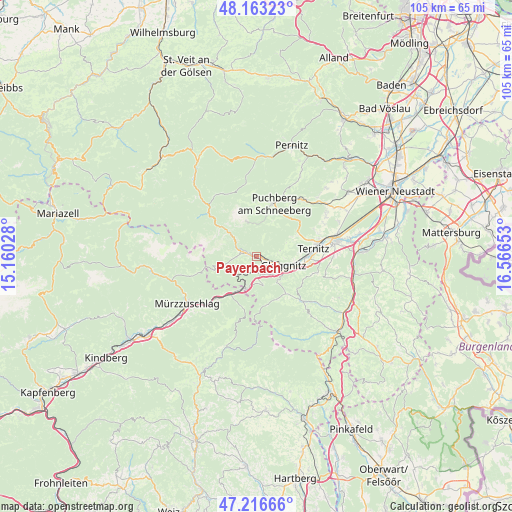 Payerbach on map