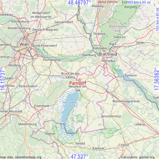 Parndorf on map