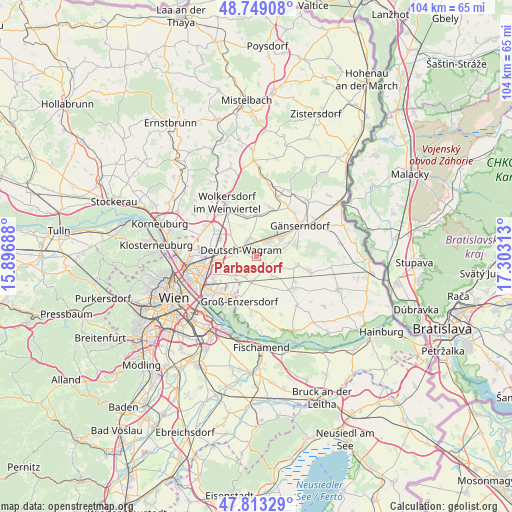 Parbasdorf on map