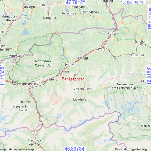 Pankrazberg on map