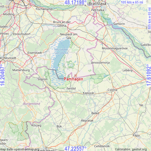 Pamhagen on map