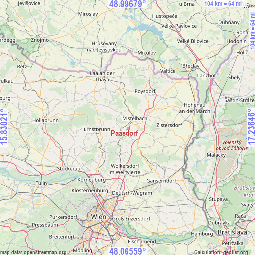 Paasdorf on map