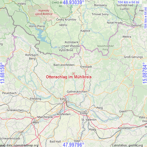 Ottenschlag im Mühlkreis on map