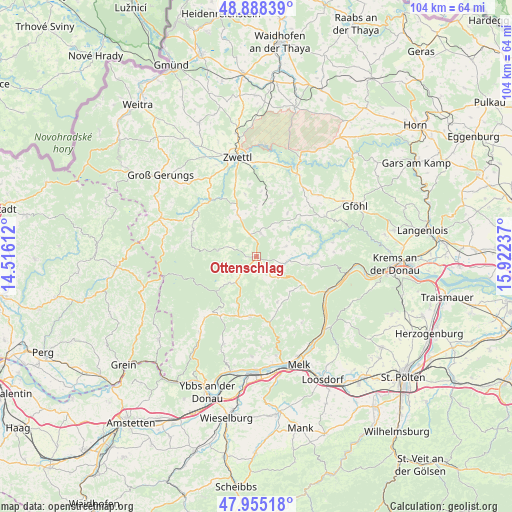 Ottenschlag on map