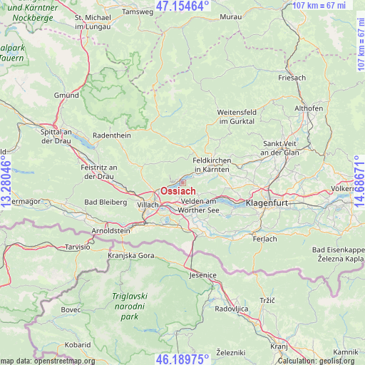 Ossiach on map