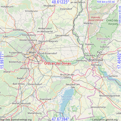 Orth an der Donau on map
