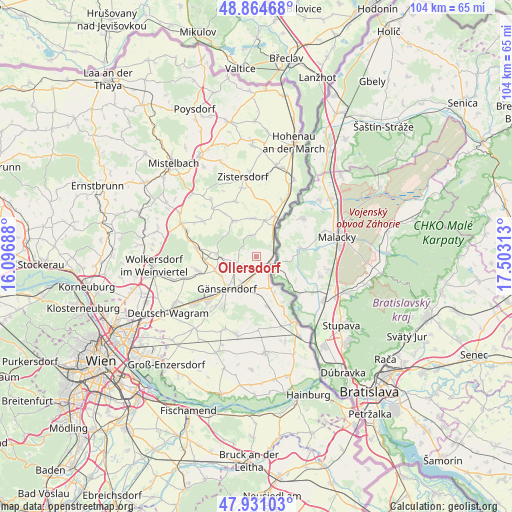 Ollersdorf on map