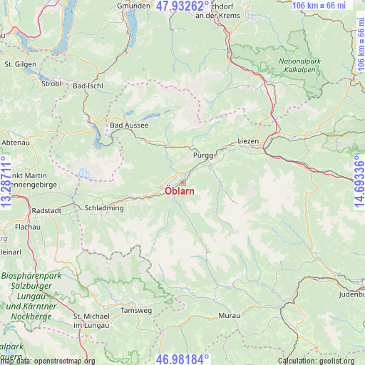Öblarn on map