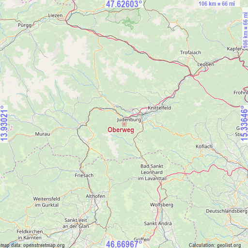 Oberweg on map