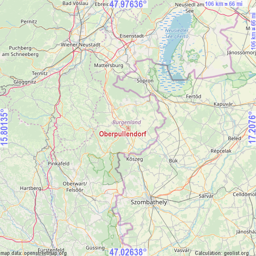 Oberpullendorf on map
