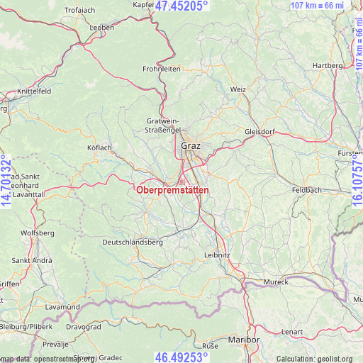 Oberpremstätten on map