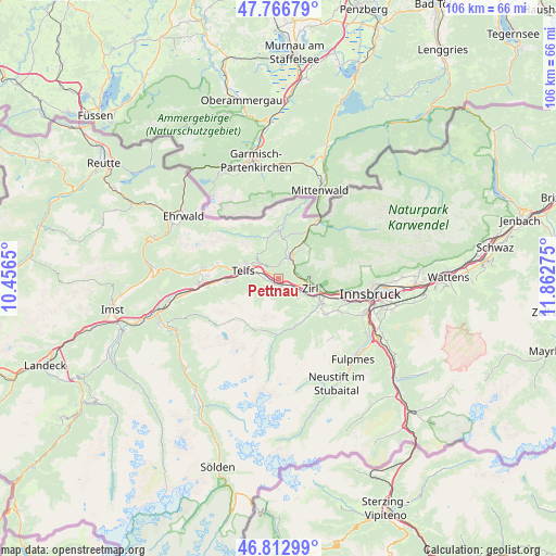 Pettnau on map