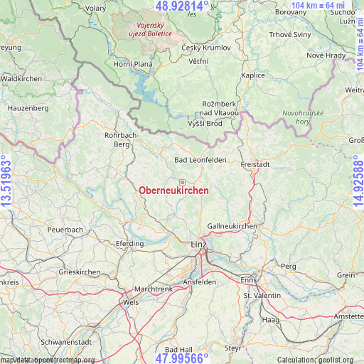 Oberneukirchen on map