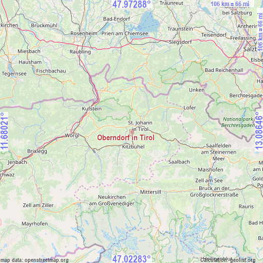 Oberndorf in Tirol on map