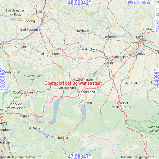 Oberndorf bei Schwanenstadt on map