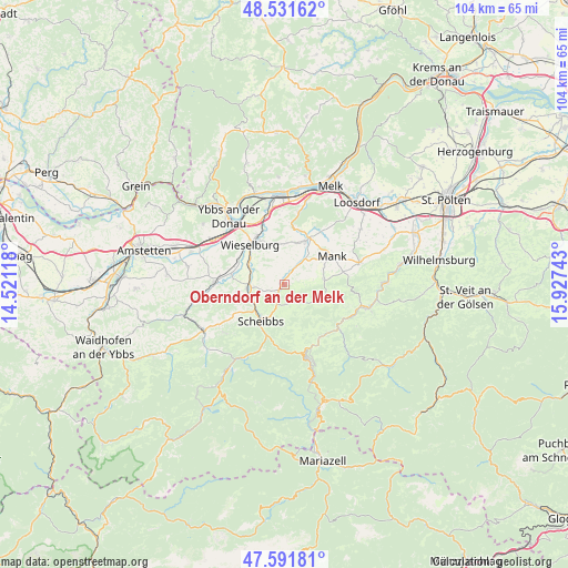 Oberndorf an der Melk on map