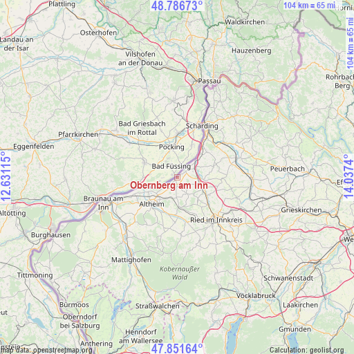 Obernberg am Inn on map