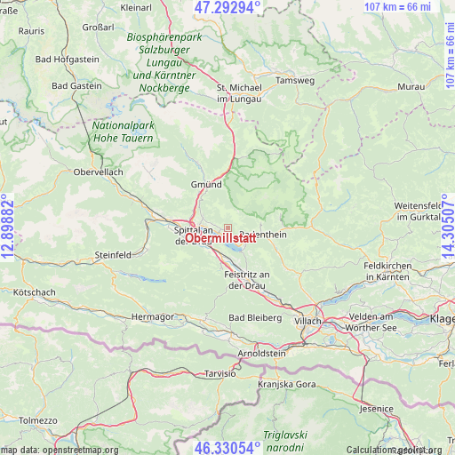 Obermillstatt on map