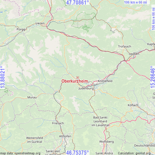 Oberkurzheim on map