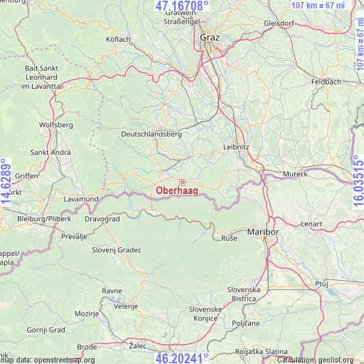 Oberhaag on map