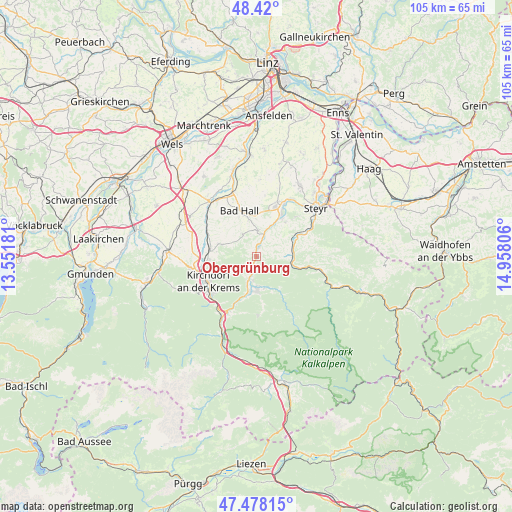 Obergrünburg on map