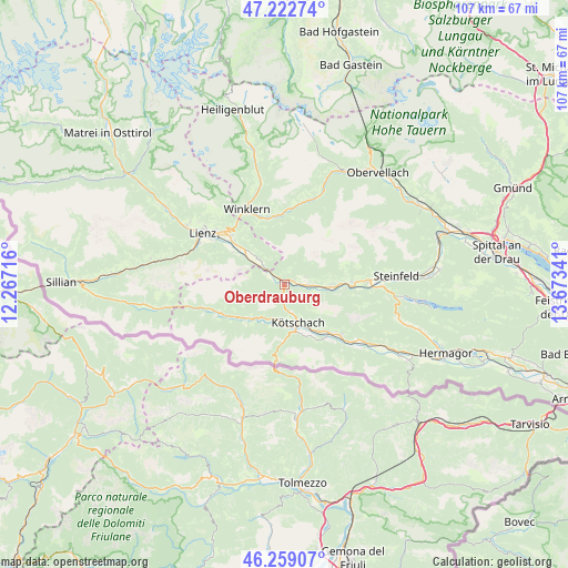 Oberdrauburg on map