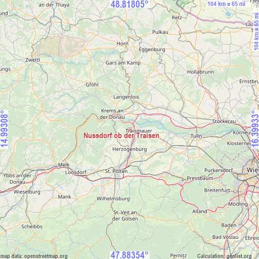 Nussdorf ob der Traisen on map
