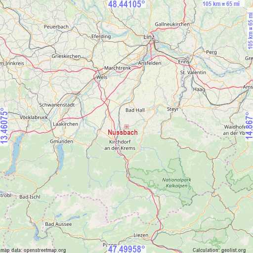 Nussbach on map