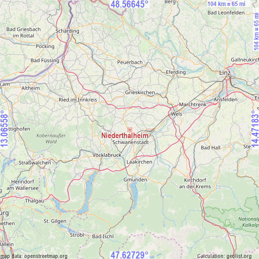 Niederthalheim on map