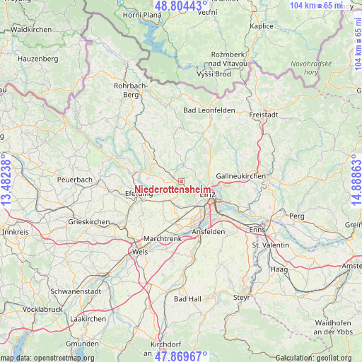 Niederottensheim on map