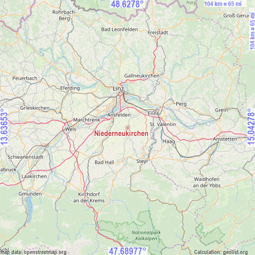 Niederneukirchen on map