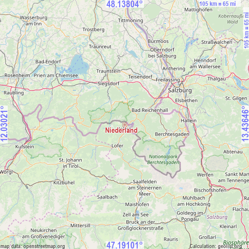 Niederland on map