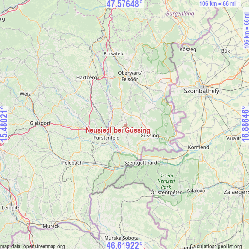 Neusiedl bei Güssing on map